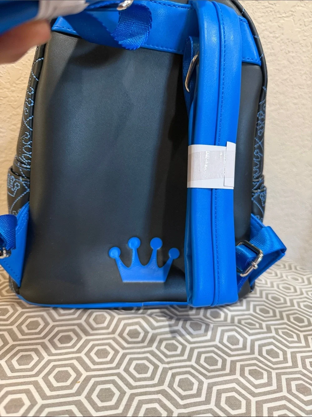 Loungefly Black and Blue Funko Crown Mini Backpack